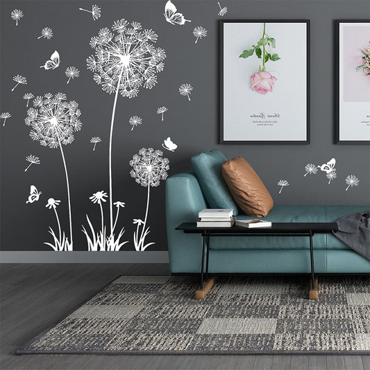 Dandelion wall sticker on white wall
