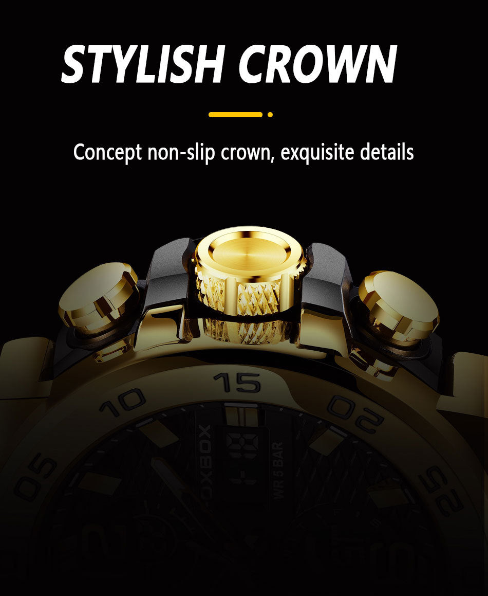 Durable quartz watch for outdoor activities