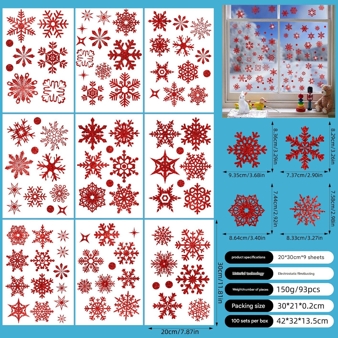 Colorful Christmas static cling decoration on window