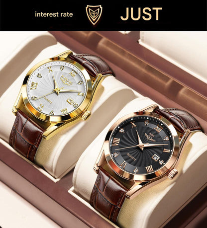 Waterproof men's business watch - angled view