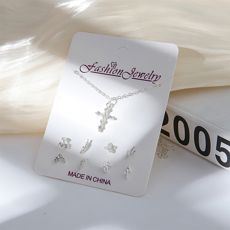 Gold crystal snowman earrings image