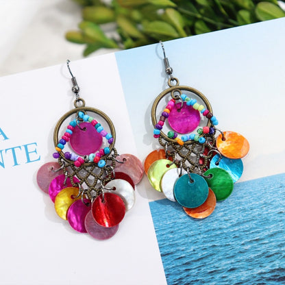 Close up of vintage shell earrings