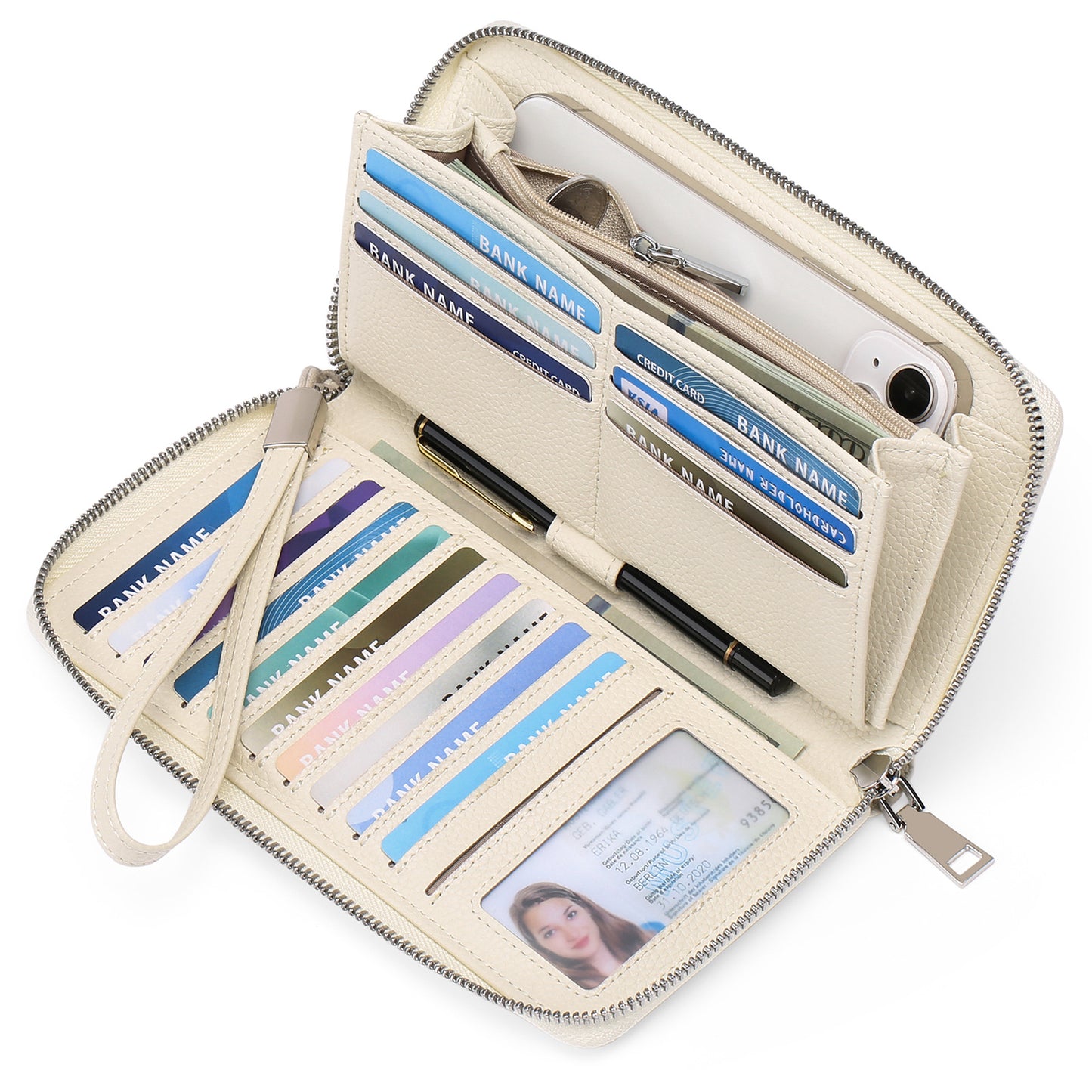 RFID wallet for women in grey