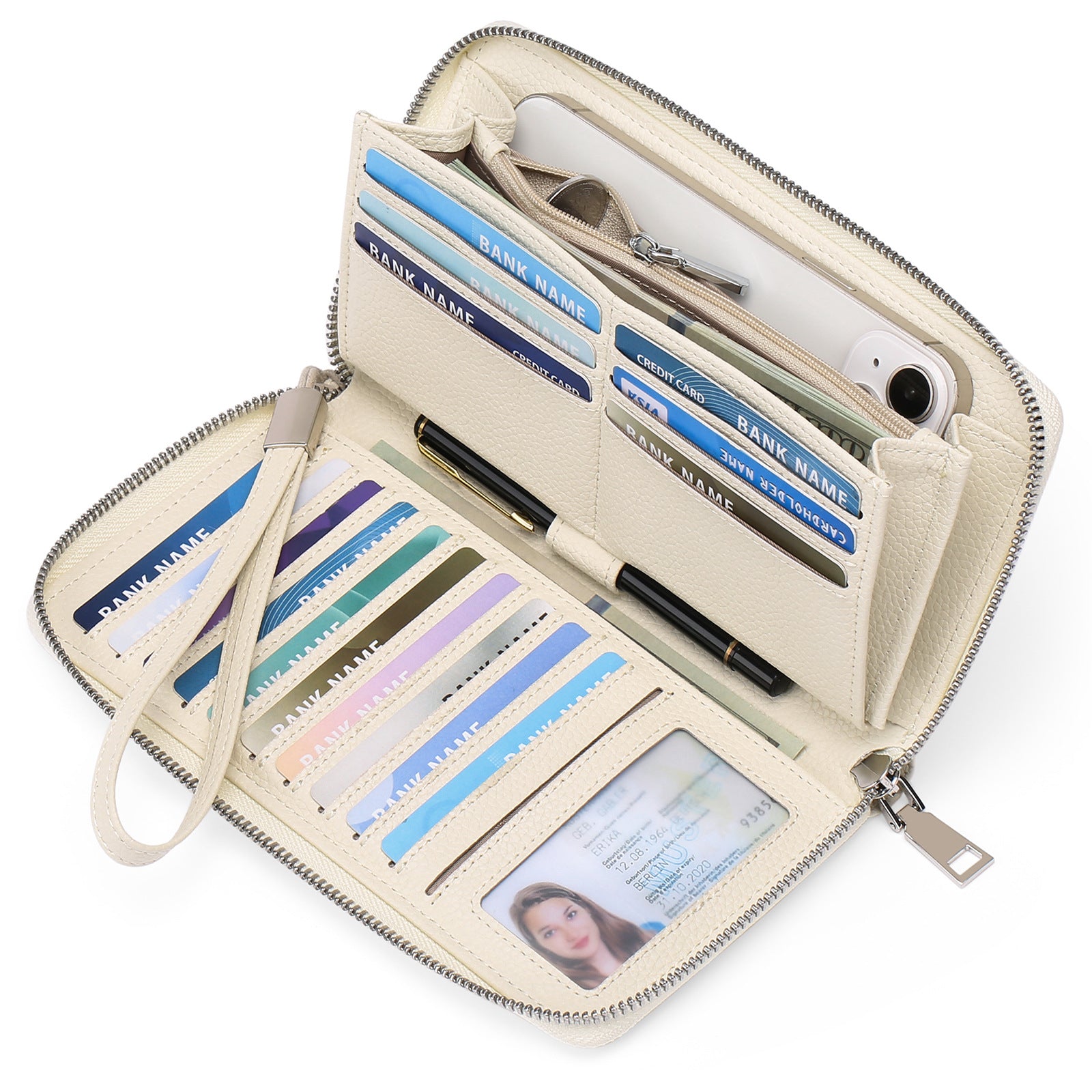 RFID wallet for women in grey