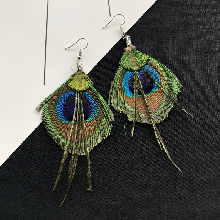 Colorful Feather Earrings Display - Image 8