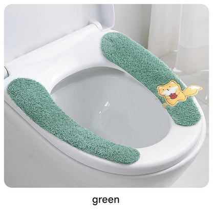 Adhesive backing feature of toilet seat cover
