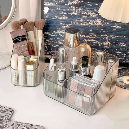 Durable makeup organizer in clear acrylic