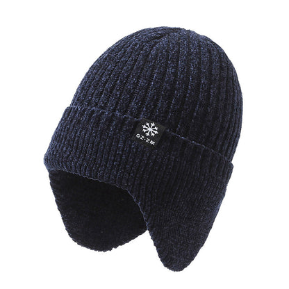 Stylish blue winter hat for outdoor activities