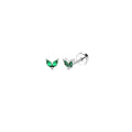 Silver Green Heart Pair