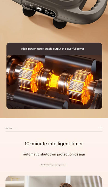 User relaxing with massage gun