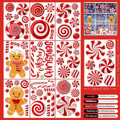 Reusable holiday decorations for glass surfaces