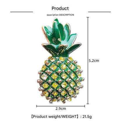 Pineapple brooch side view