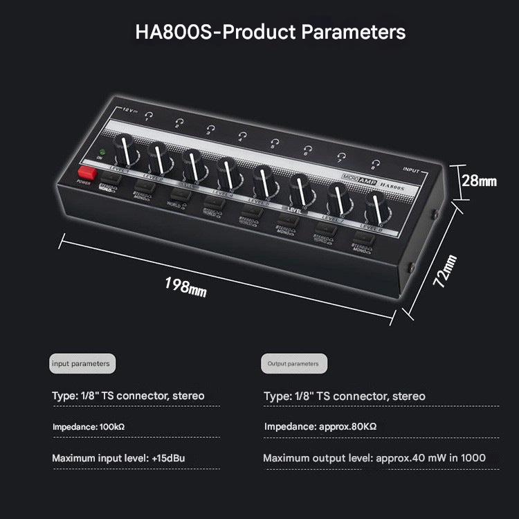 4-channel headphone amplifier front view