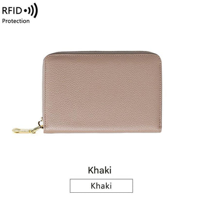 RFID blocking leather wallet in black color