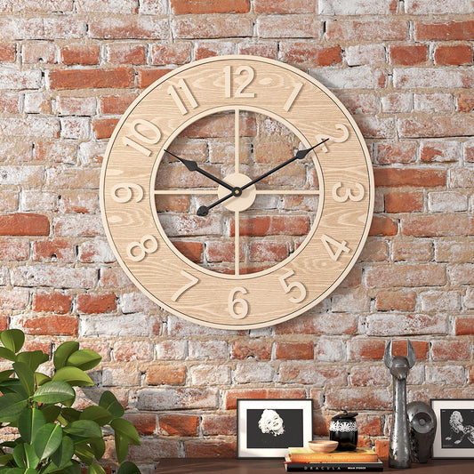 Stylish wooden silent wall clock