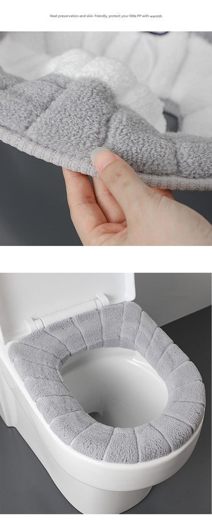 Pink toilet seat cover for winter