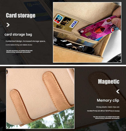 Car visor sunglass organizer