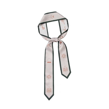 Zodiac silk scarf styled in fashion outfit