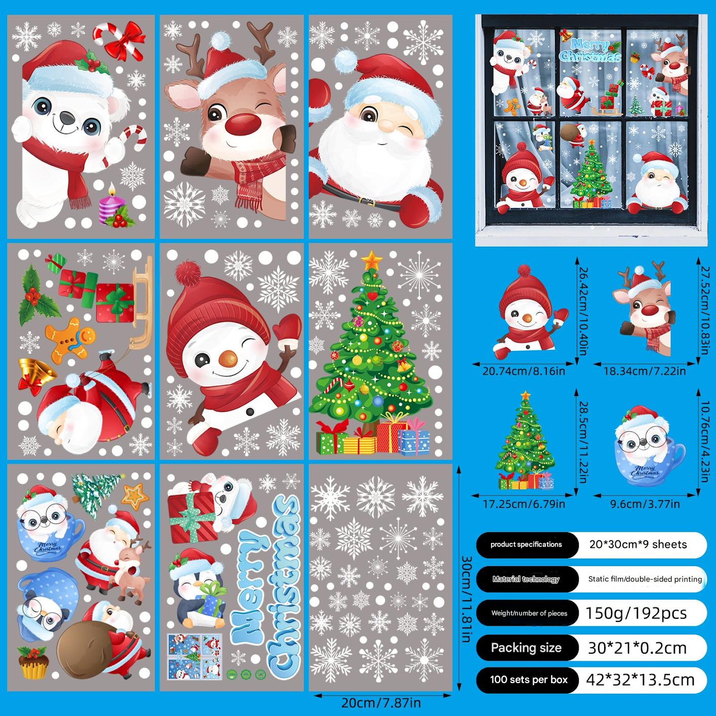 Static cling stickers enhancing festive ambiance