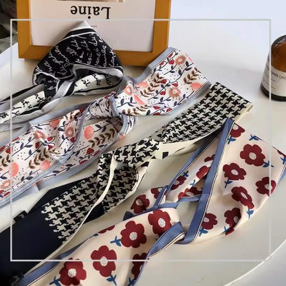 Vintage floral hair scarf headband