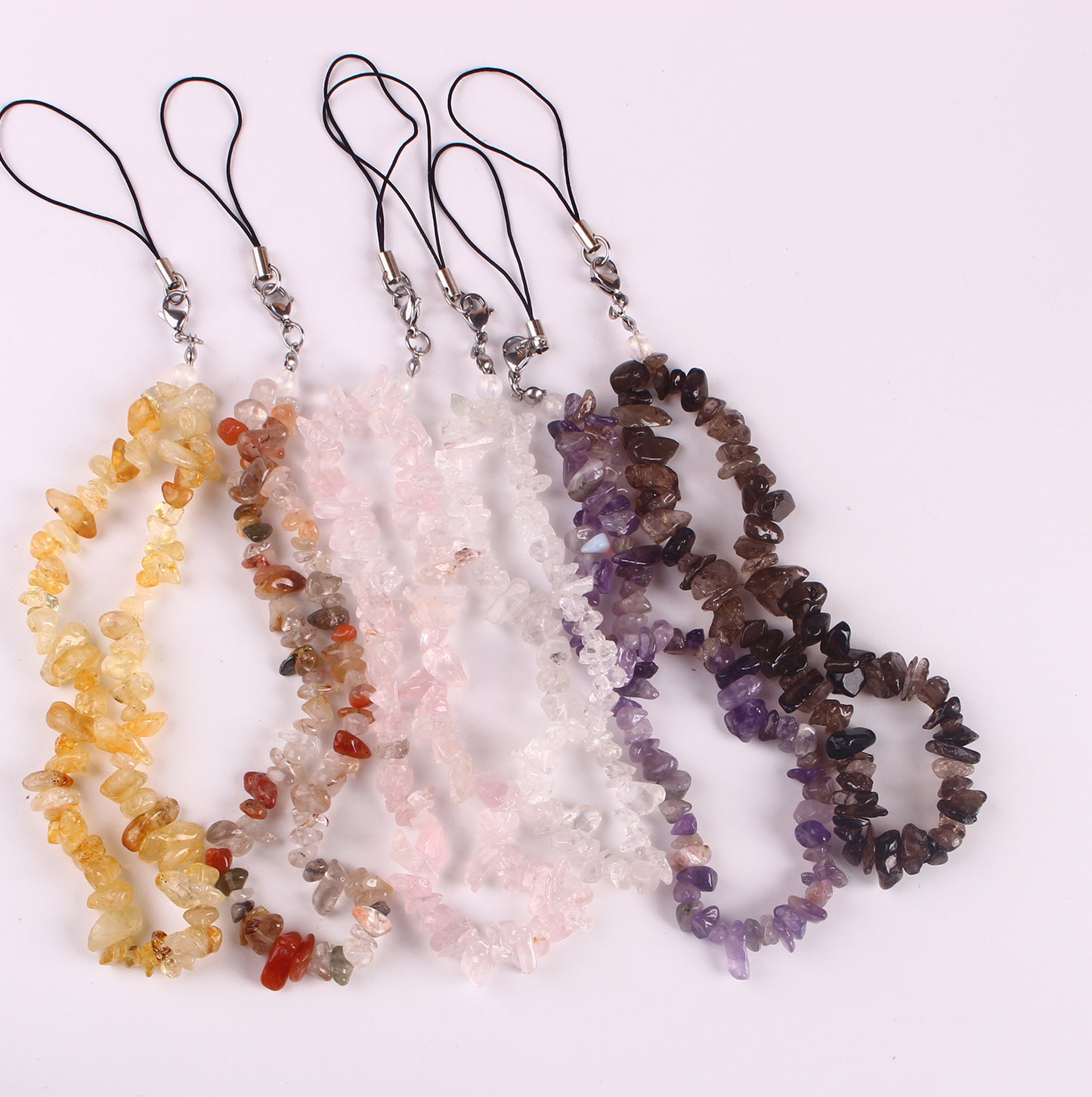 Natural Stone Phone Strap with Rose Quartz