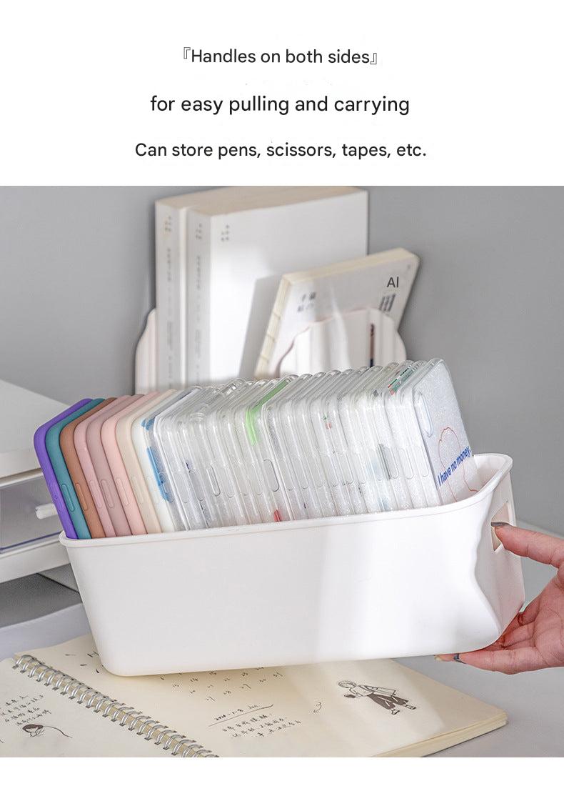 Desktop organizer with school supplies
