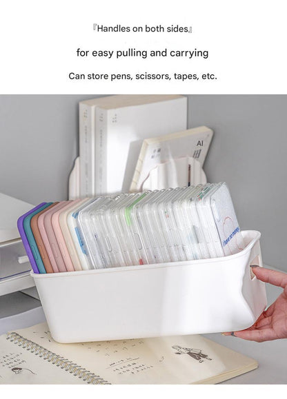 Desktop organizer with school supplies