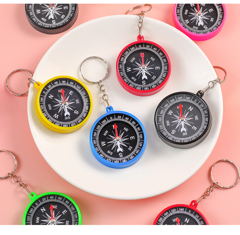 educational keychain compass in bright colors