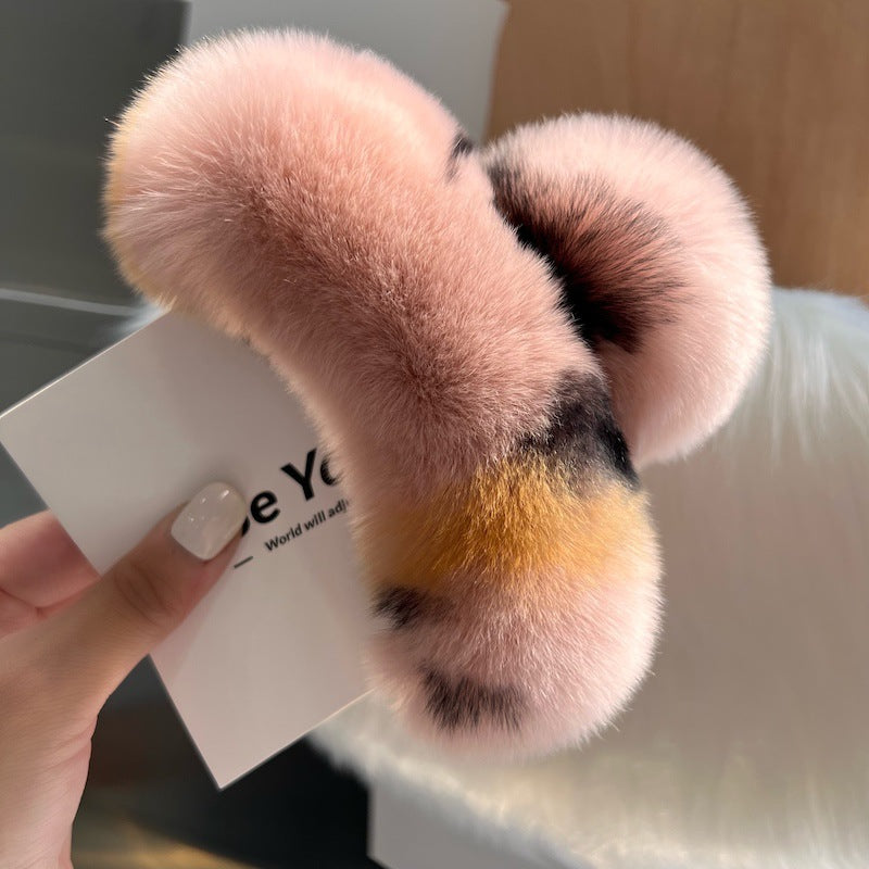Elegant fur hair accessory for women
