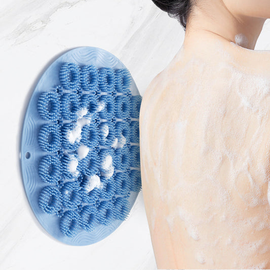 Silicone bath back scrubber with suction cups