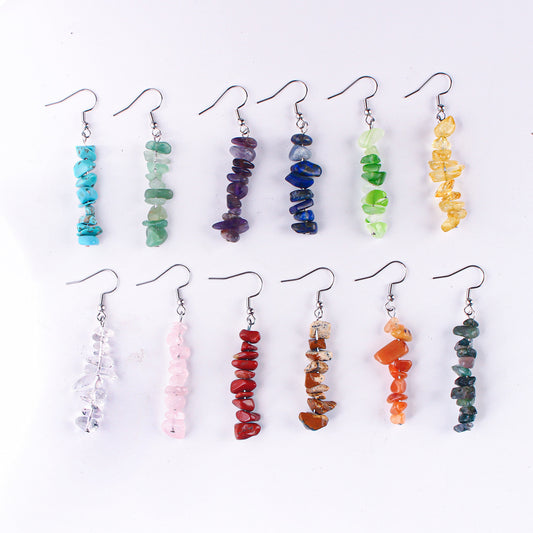 Handmade Natural Stone Crystal Drop Earrings Image 7