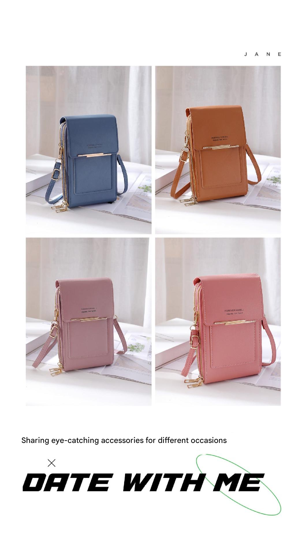 Brown multifunctional shoulder bag for women