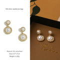 44#925 Silver Needle Earrings Pair