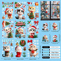 Cute Christmas Cat Window Stickers