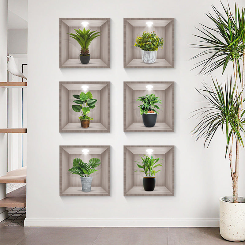 Stylish green plant wall art sticker 7