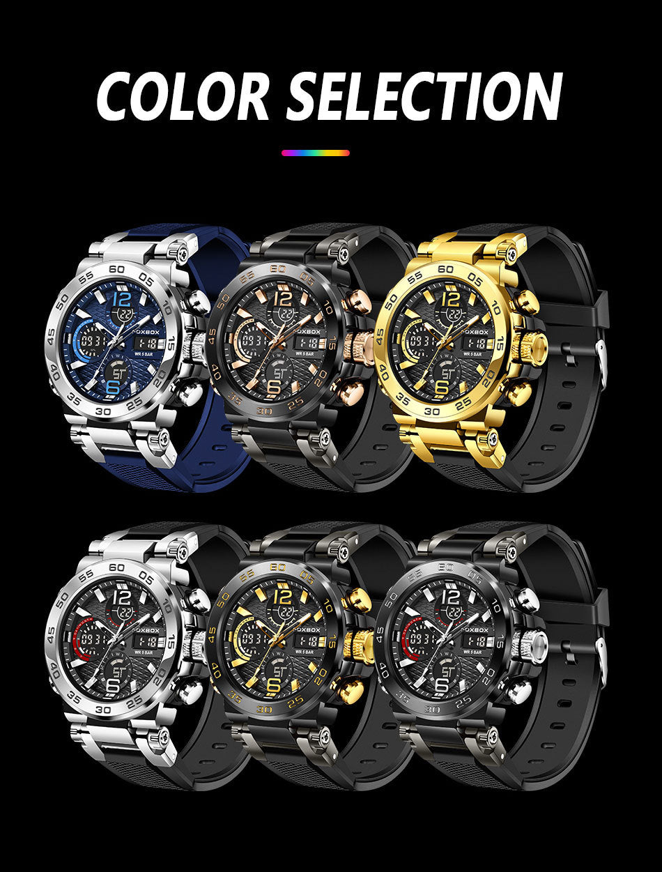 Comfortable silicone men's quartz watch