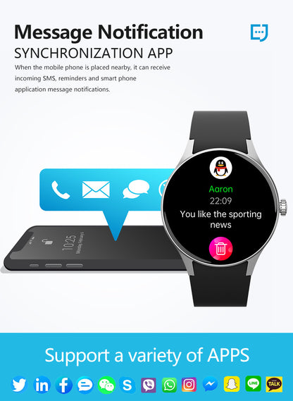 Smart fitness watch with black strap