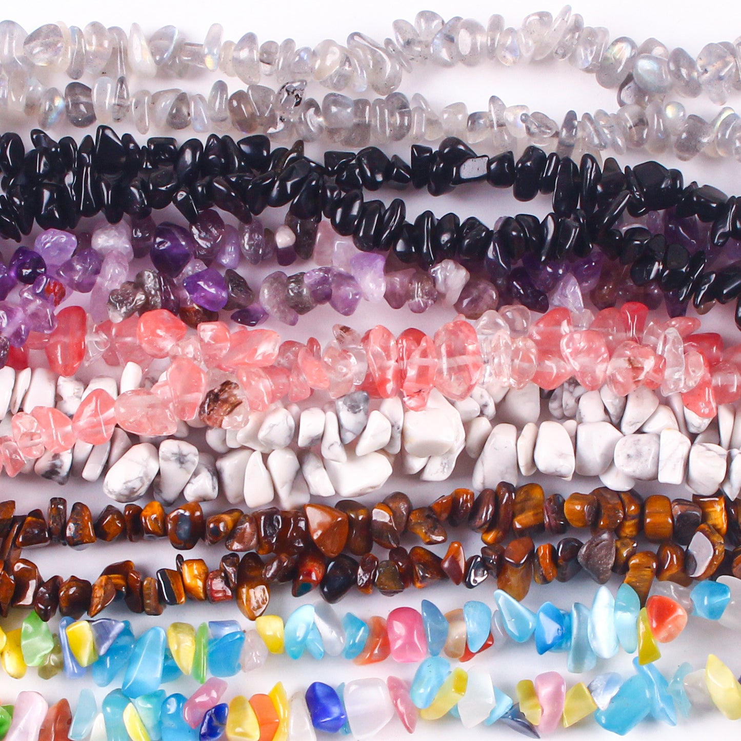 Natural stone necklace on model image 7
