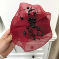 Organza Half Hat Red