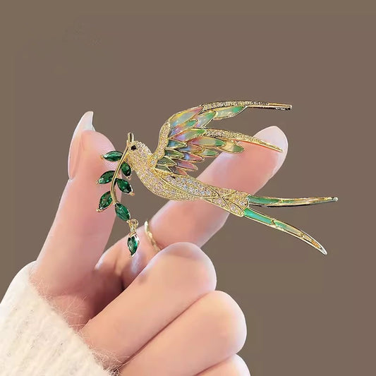 Elegant Zirkon Bird Brooch image 1