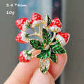 XZ0228-6 Diverging Five-headed Strawberry - Brooch