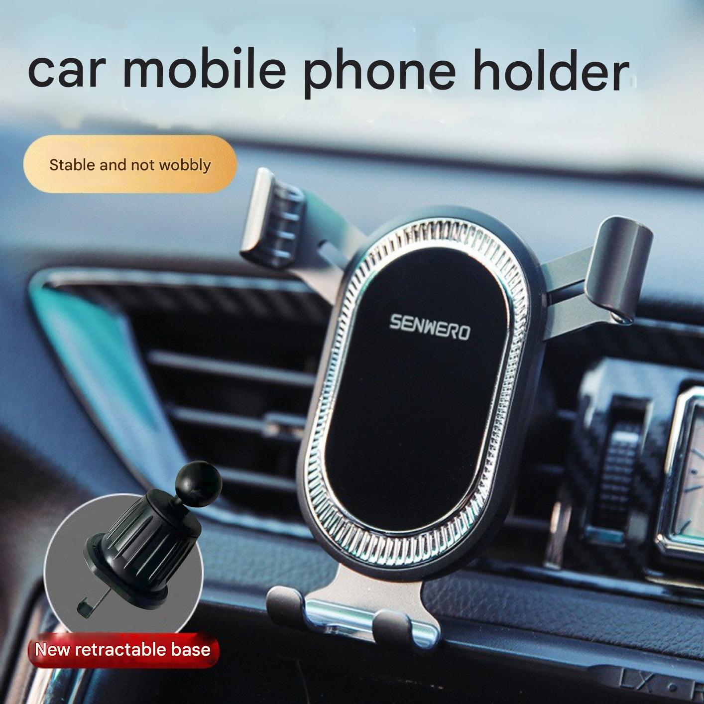 Close-up of adjustable car phone holder