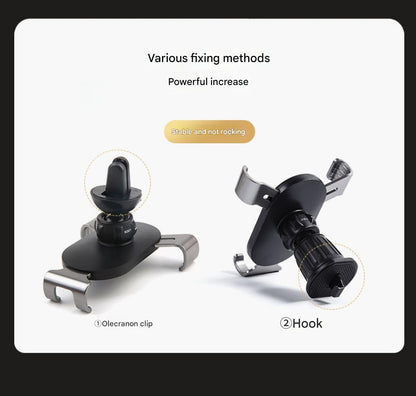 User interacting with smartphone in car mount