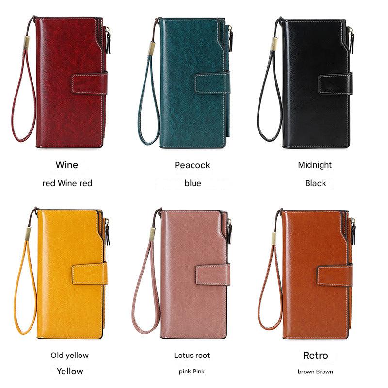 RFID blocking wallet in wine red