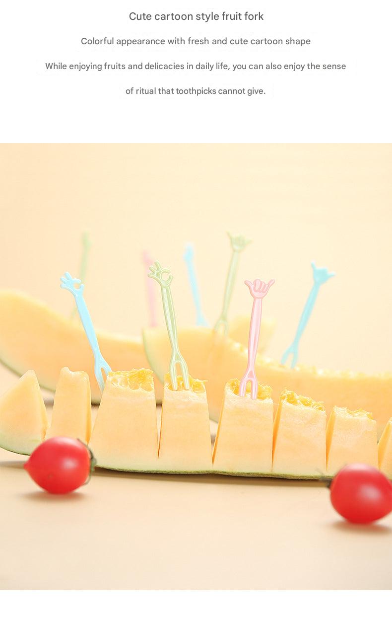 close up image of colorful disposable forks