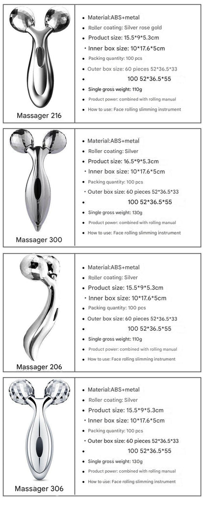 3D facial roller massager for glowing skin