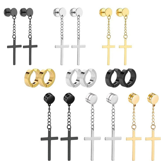 stainless steel earrings set pair 2