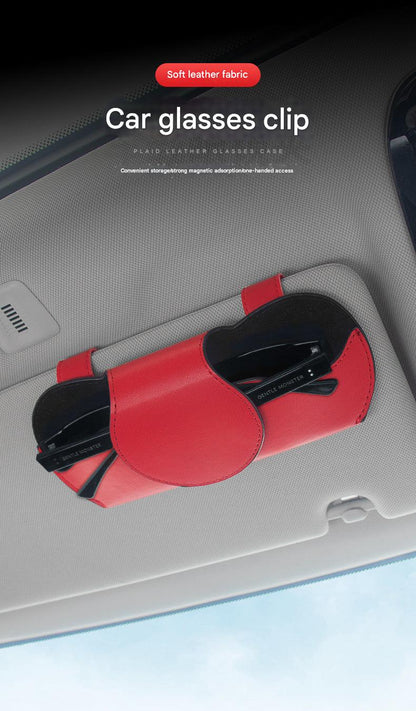 Colorful car accessory sunglasses holder