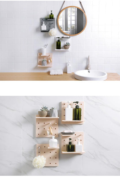 Bedroom shelf with various colors