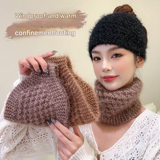 Knitted ear warmer burgundy